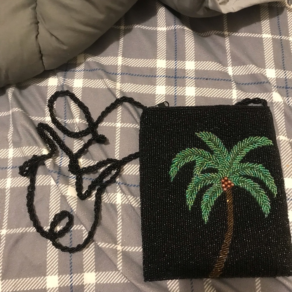 Gorgeous Beaded Black and Palm Tree 🏝 Purse / Bag